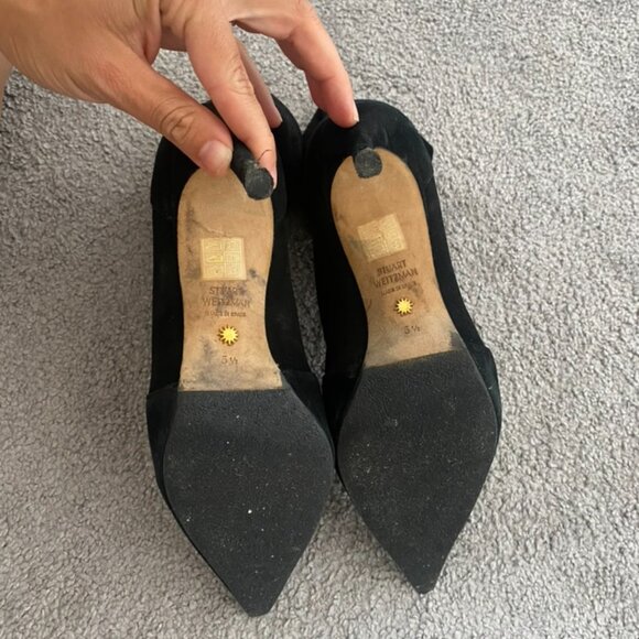 Stuart Weitzman STUART 75 STRETCH BOOTIES in Black Suede size: 5.5 - Picture 4 of 11